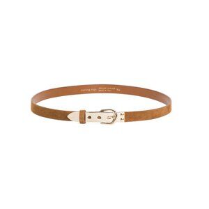 MARTINA MORI Brown Made In Italy Suede Brass Point Belt